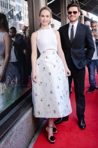 Lily James in Christian Dior