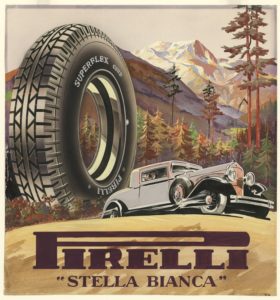"Una musa tra le ruote" Cartellone pubblicitario Pirelli
