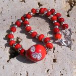 Magie del fuoco - collana in perle di vetro