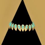 Collier in metallo dorato e pietre turchesi Napier, anni 50