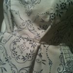 Copriletto di cotone dipinto a mano