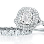 Anello Tiffany Soleste in platino e diamanti e fede