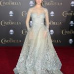 Lily James in Elie Saab Couture alla premiere di Los Angeles