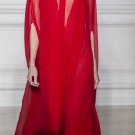 Valentino Delphos con matella tulle plissé rosso