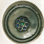 Bottone indiano argento e pietre dure fine '600 inizi '700