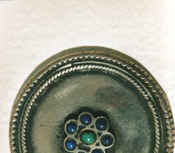 Bottone indiano argento e pietre dure fine '600 inizi '700
