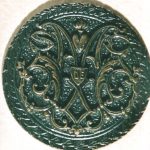 Bottone fine '800 con stemma della Chiesa del Sacro Cuore a Parigi