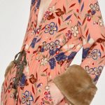 Zara A/I 2017-18 - kimono stampato polsini in pelliccia sintetica-pink version